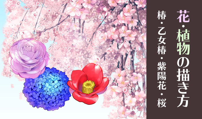 和の花・植物の描き方4選（椿・乙女椿・紫陽花・桜） | いちあっぷ
