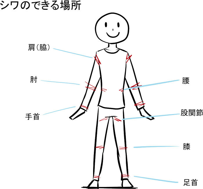 シワができる場所