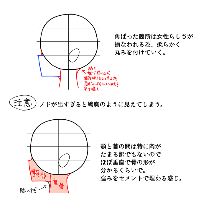 かわいい横顔の描き方メイキング いちあっぷ