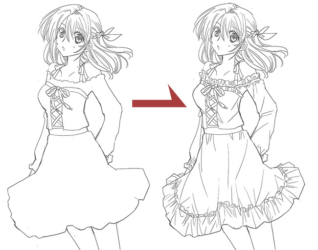 立体感と素材感を与える 服のシワの描き方 いちあっぷ