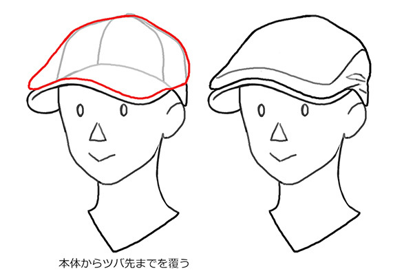 構造から考えて攻略 帽子 ベースボール型ｷｬｯﾌﾟ の描き方 いちあっぷ