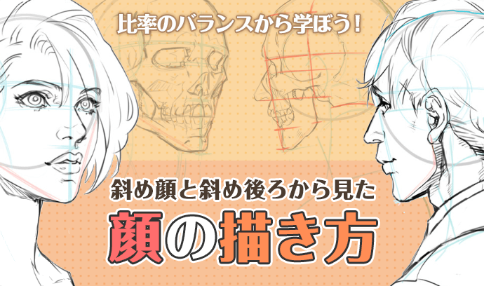 比率のバランスから学ぼう 斜め顔と斜め後ろから見た顔の描き方 いちあっぷ