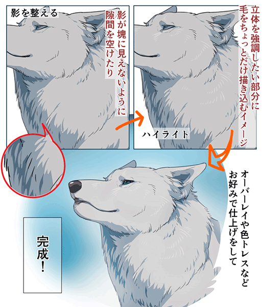 厚塗りやアニメ塗りで表現 動物の毛並み モフモフ の描き方講座 いちあっぷ