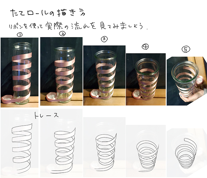 縦ロールの描き方