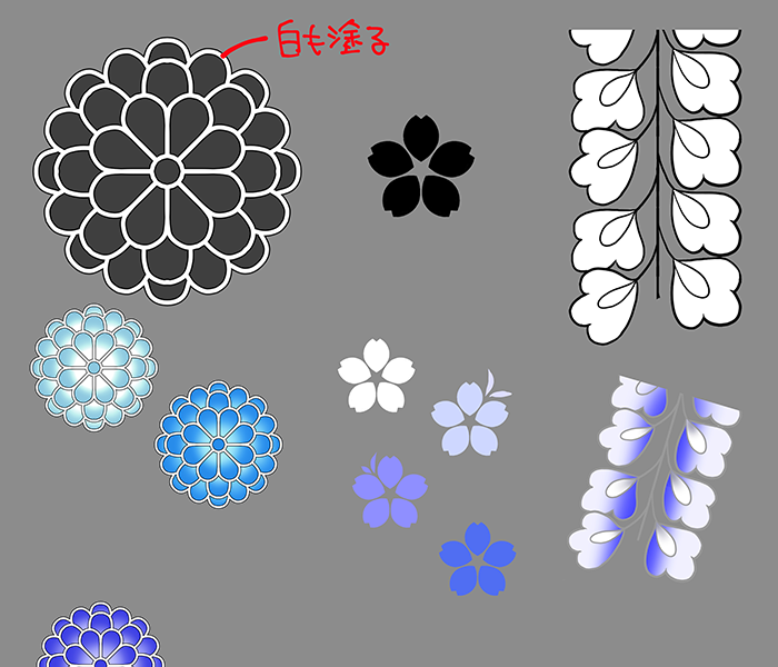 自作ブラシで振袖の柄も簡単作成 和柄の描き方 いちあっぷ