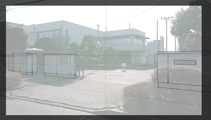 背景資料をアレンジしよう 背景ラフの描き方講座 これで 学校の校門前 の背景イラストが描ける レイアウト編3 いちあっぷ