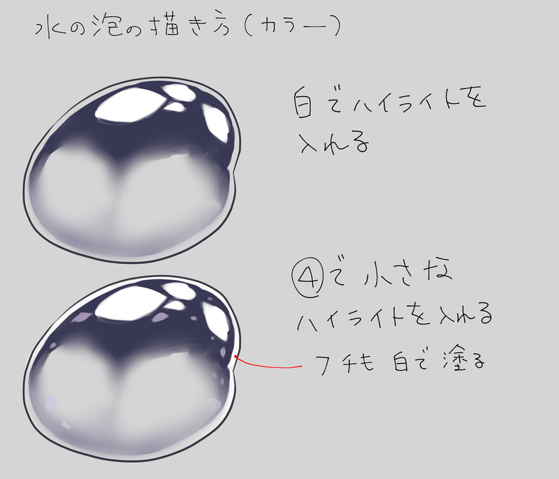 効果的なシルエットを覚えよう 水泡の描き方 いちあっぷ