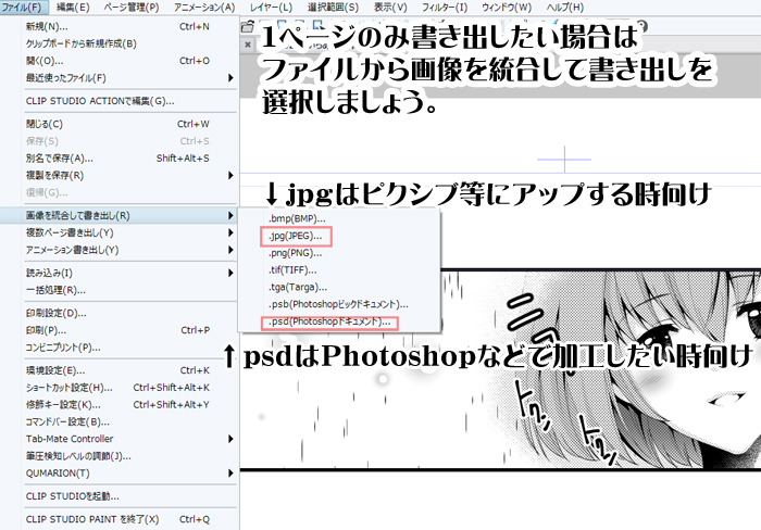 イラスト 漫画データの品質をコントロールして書き出そう Clip Studio Paint 講座 書き出し編 いちあっぷ