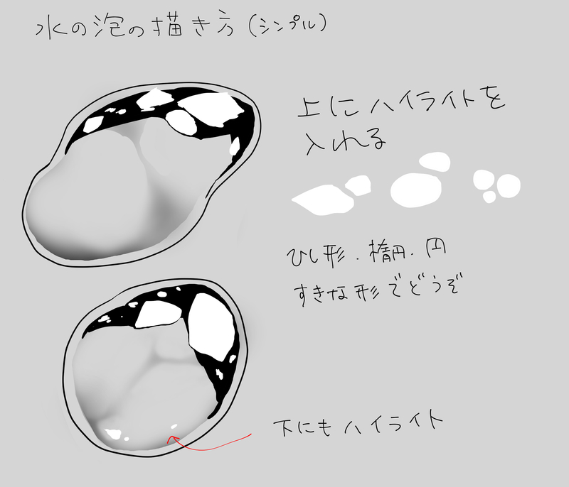 効果的なシルエットを覚えよう 水泡の描き方 いちあっぷ