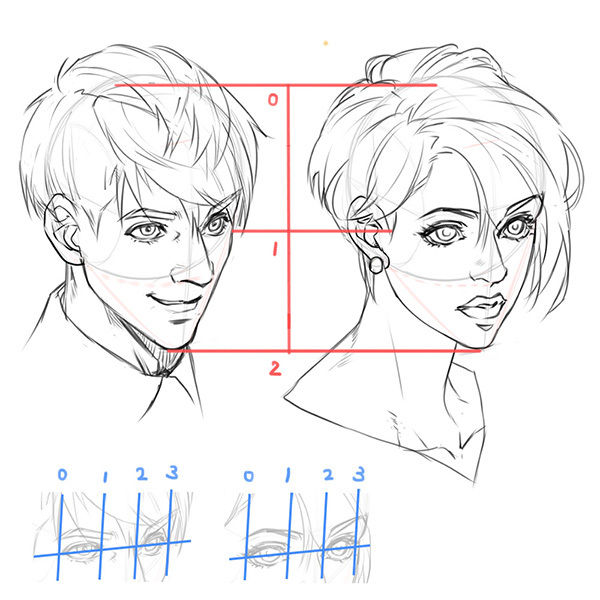 まずは比率を分析 リアルな顔の描き方が分かるアタリの取り方 いちあっぷ
