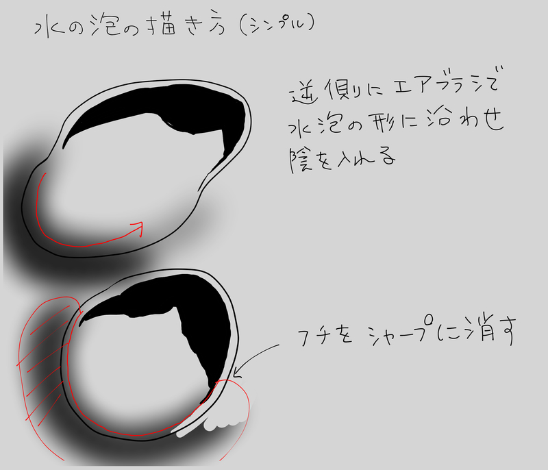 効果的なシルエットを覚えよう 水泡の描き方 いちあっぷ