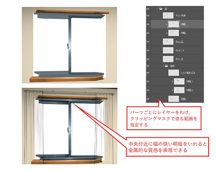 窓の描き方講座 これでノベルゲーム背景イラストが描ける 彩色編２ いちあっぷ