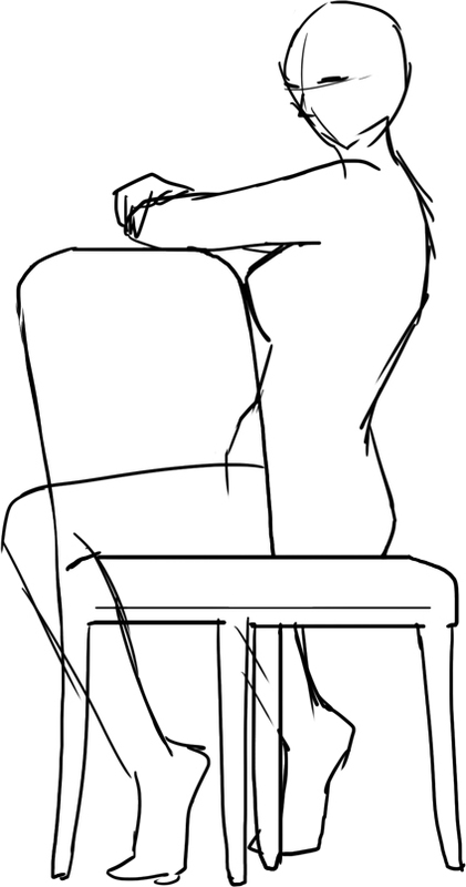 様々な角度からみた椅子の座り方