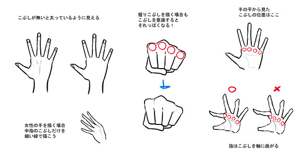 ４つの膨らみ と 消失点 を押さえれば自由自在 手の描き方のキホン いちあっぷ