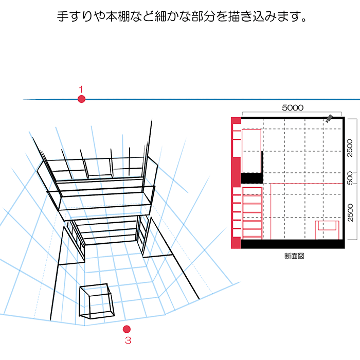 スケール感のある室内背景が５つのステップで描ける 三点透視図法を用いた背景の描き方 いちあっぷ