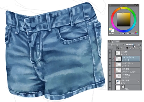 秘密のテクニック デニム生地の描き方メイキング いちあっぷ